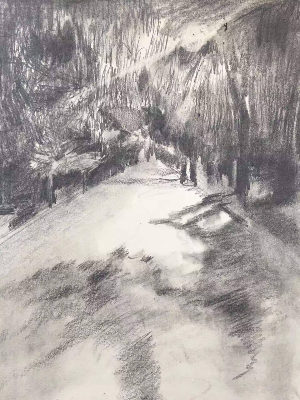 朱建路老師素描場景作品賞析