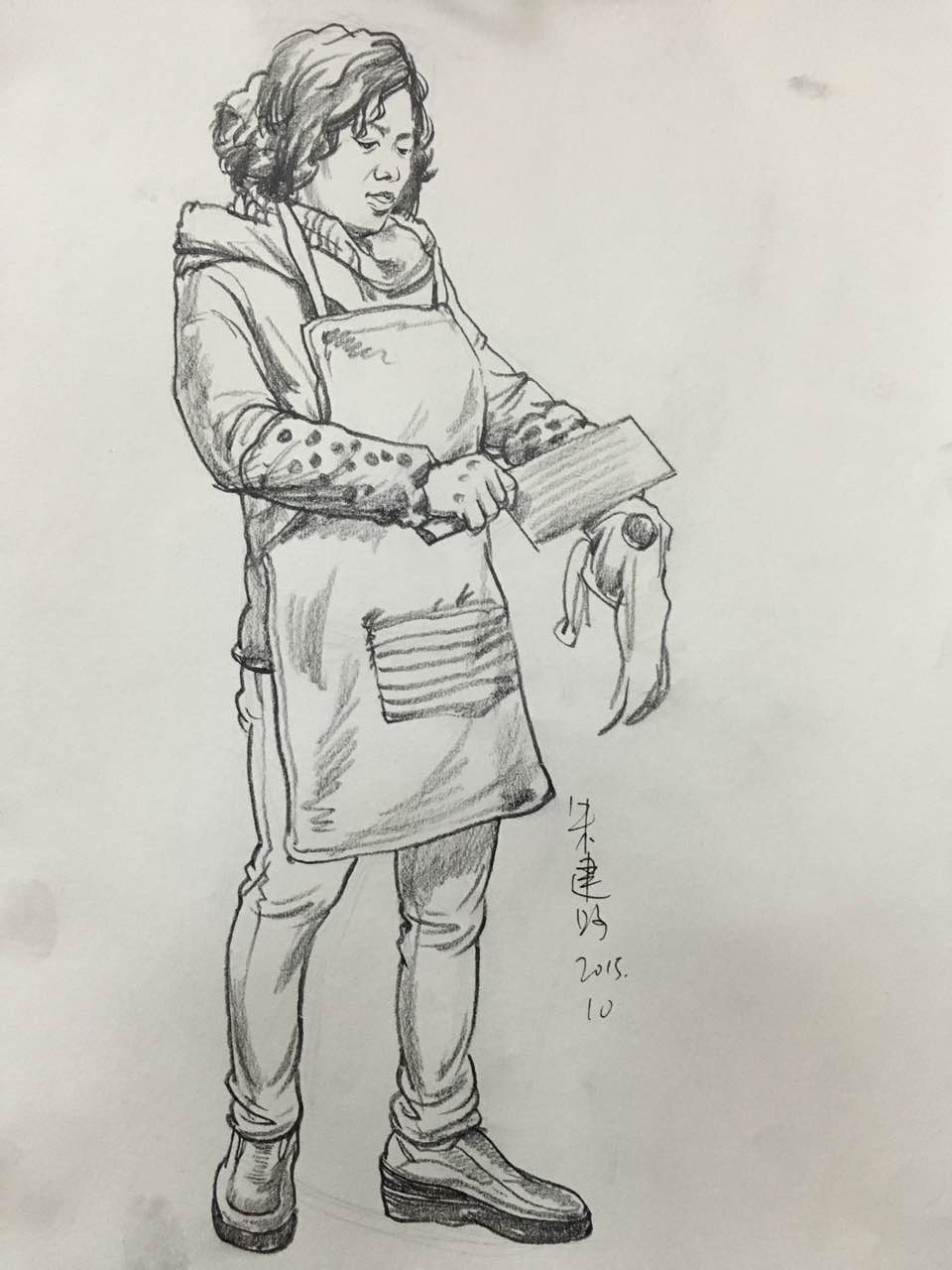 人物速寫站姿婦女范畫賞析