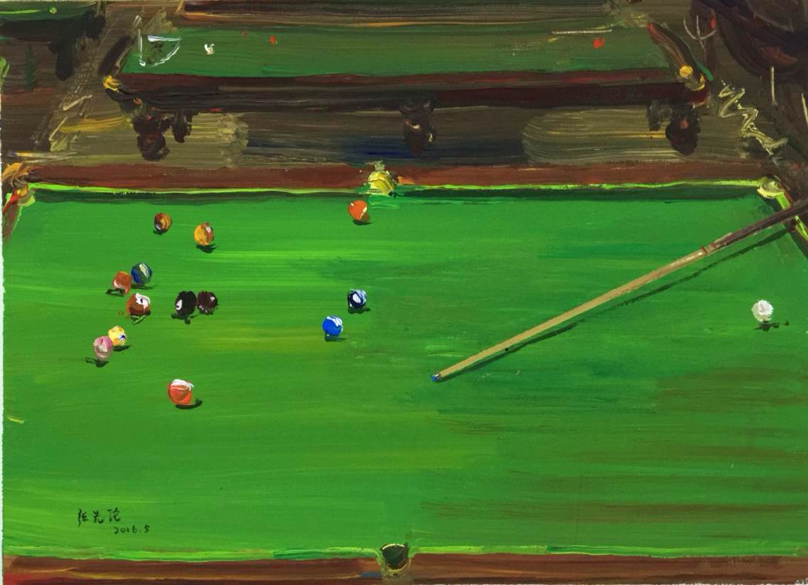 色彩場(chǎng)景桌球描繪范畫賞析