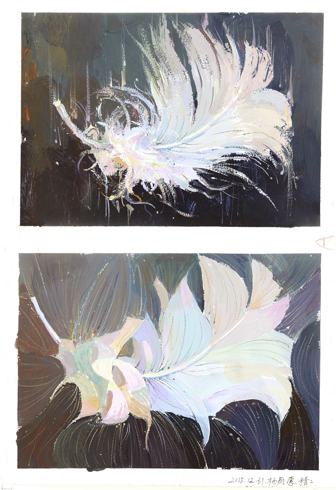 設計色彩兩片羽毛范畫賞析