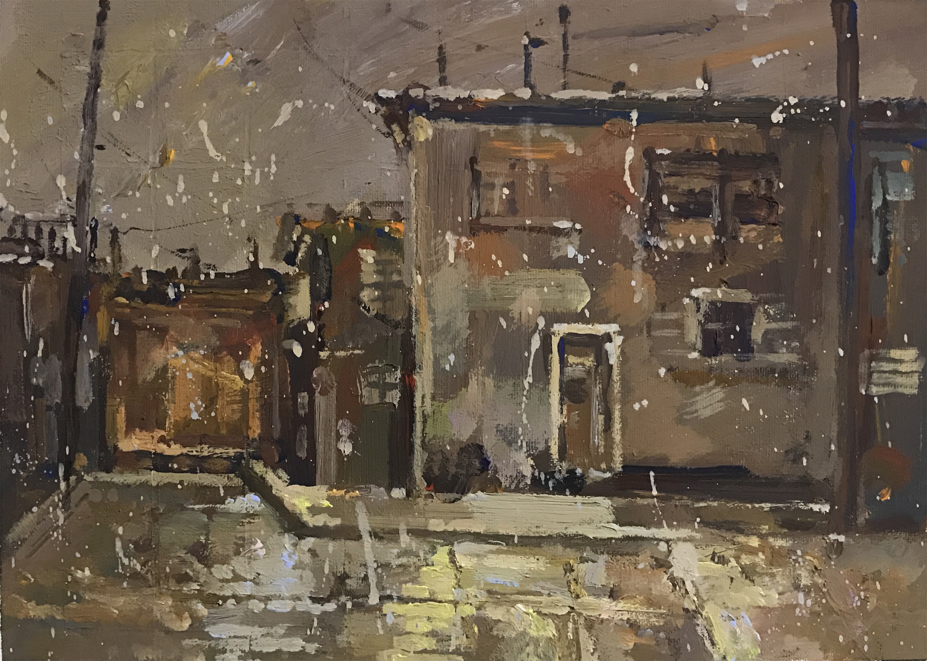 色彩場景破舊房屋范畫賞析