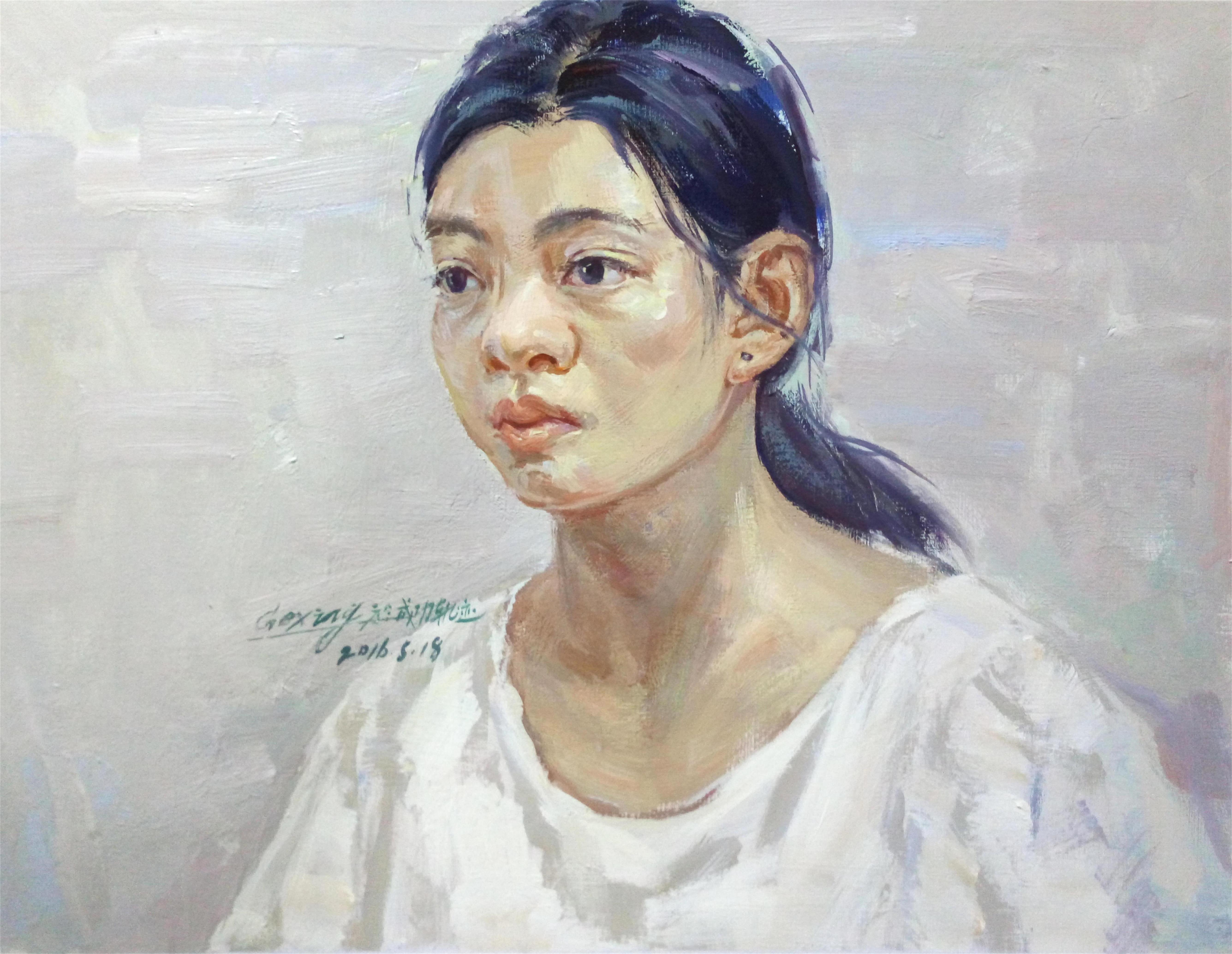 色彩頭像素衣女士范畫賞析