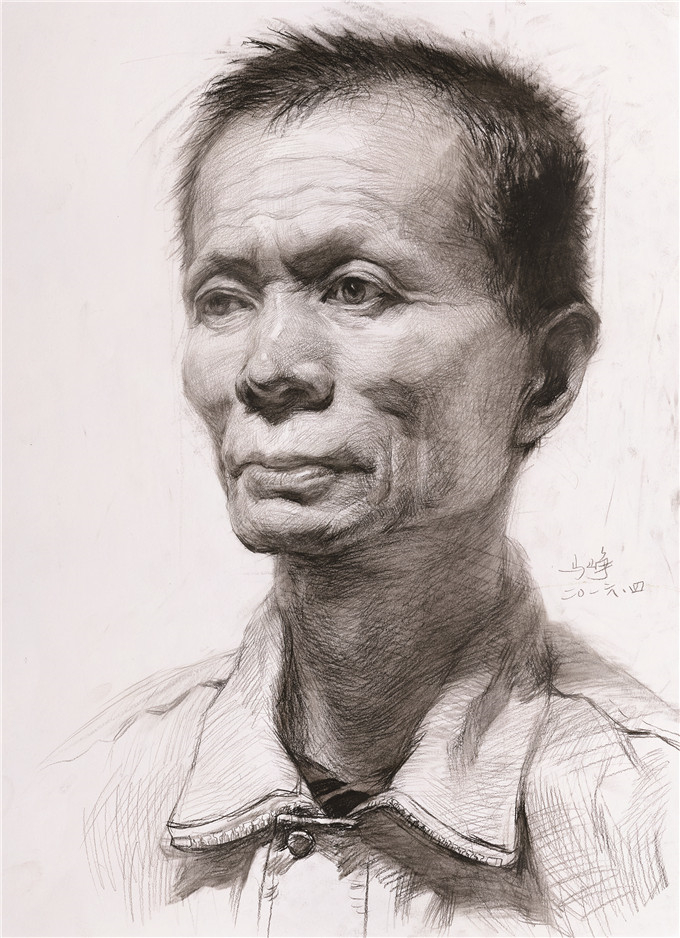 素描頭像中年男士范畫賞析