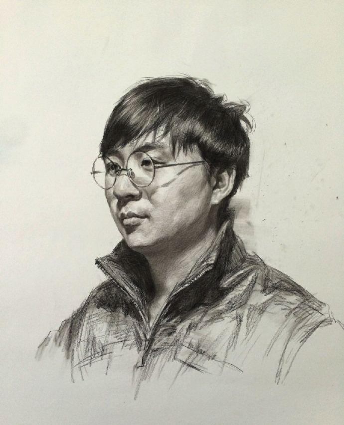 短頭發男青年素描