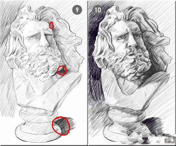 超詳細的馬賽素描石膏頭像步驟