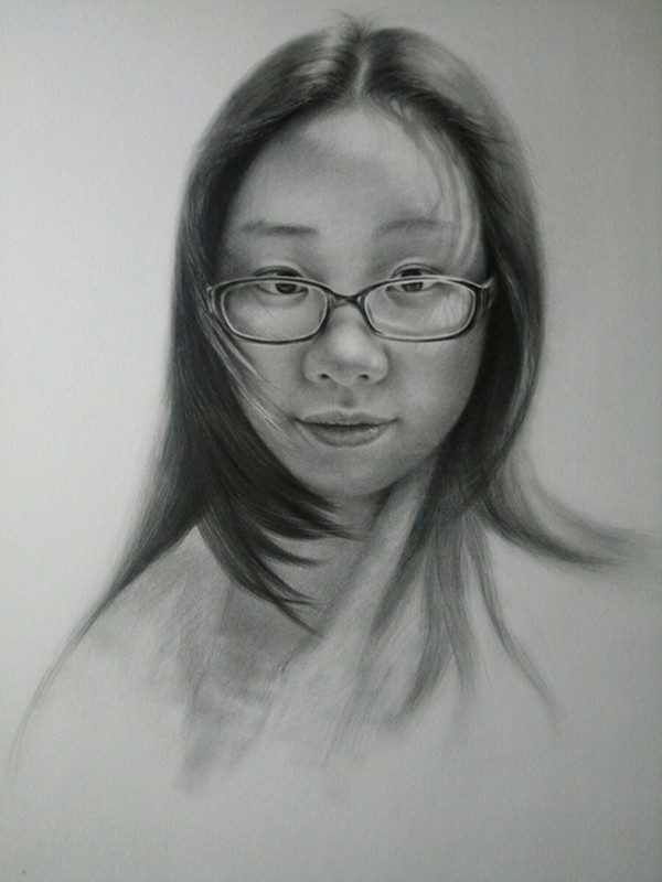 四分之三女生頭像素描步驟詳解