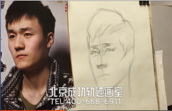 素描男青年頭像解構