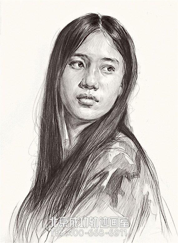 素描頭像:文藝女青年頭像素描教程