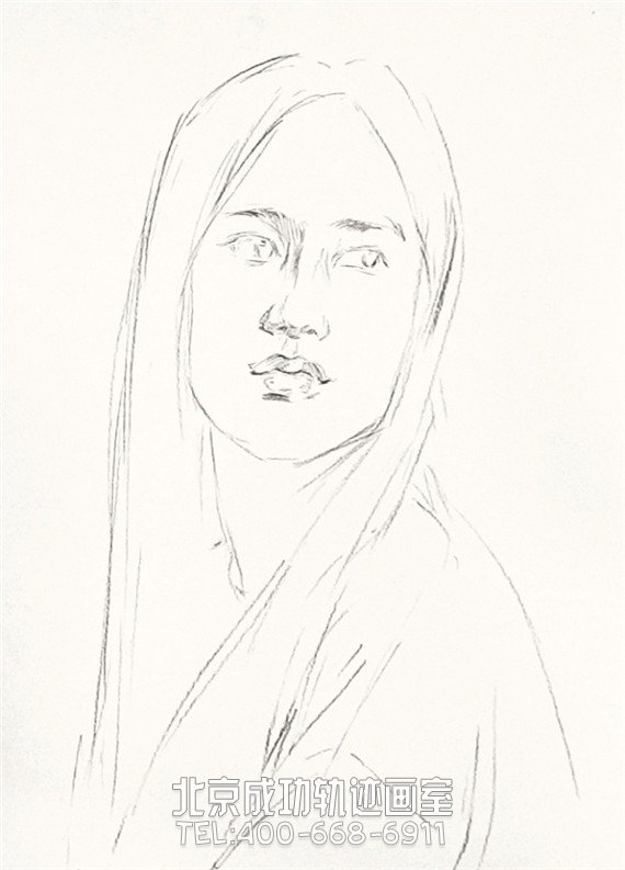 素描頭像:文藝女青年頭像素描教程
