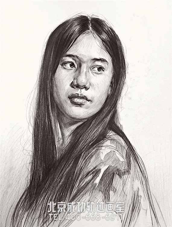 素描頭像:文藝女青年頭像素描教程